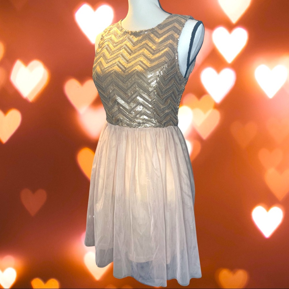 BLUE RAIN Dress Gold/Cream Glitter/Sparkle